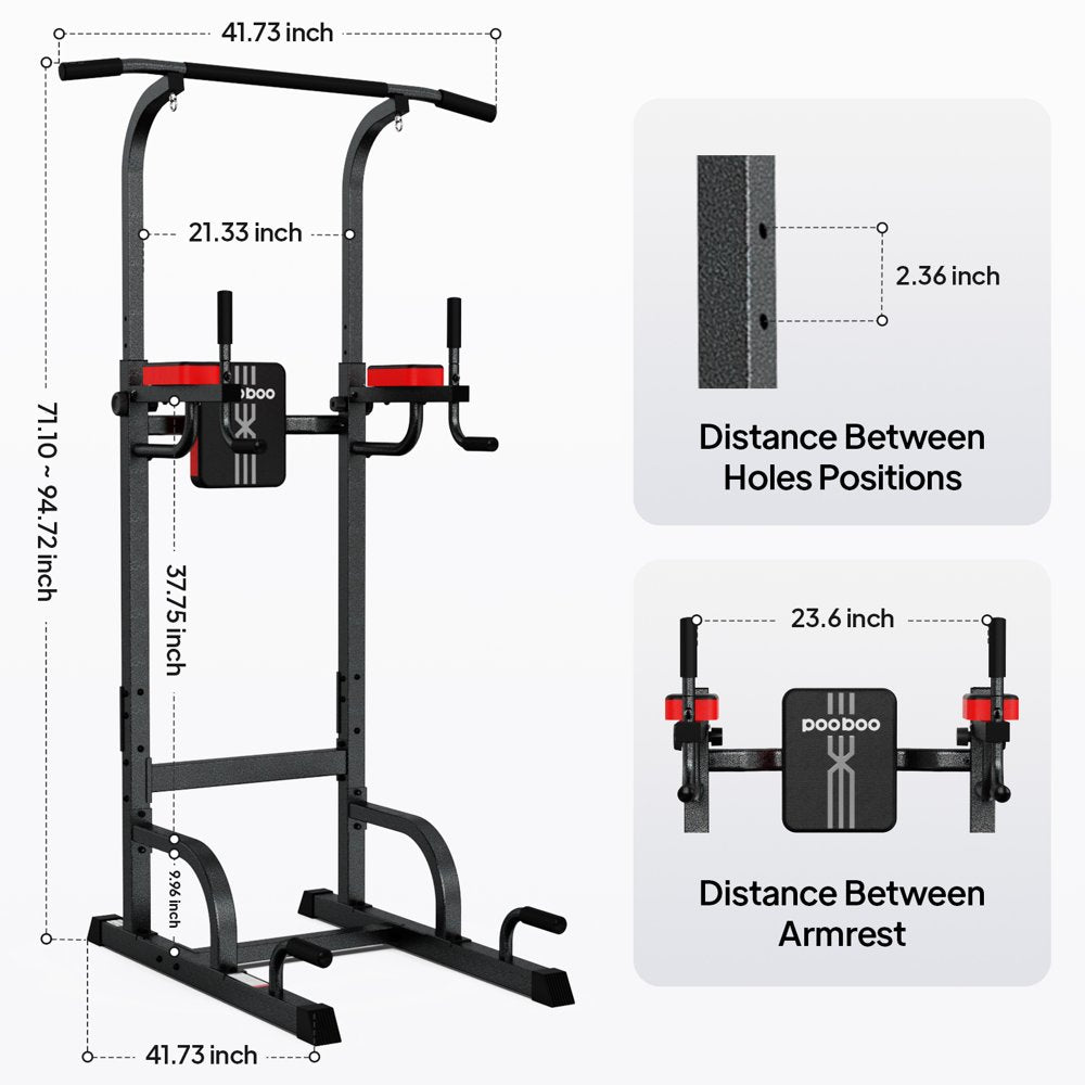 Adjustable Body Champ 480Lbs Multifunction Power Tower Dip Station Pull up Bar Power Rack for Home Gym Strength Training Workout Equipment